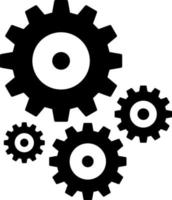 engranajes y cogs ilustración vectorial en estilos en blanco y negro vector