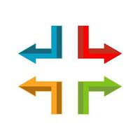 plantilla de icono de vector de logotipo de flecha abstracta creativa elegante
