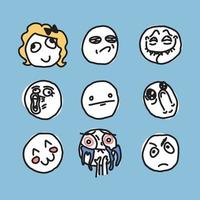 Meme Doodled Faces vector