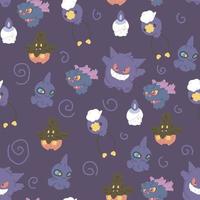 Ghost Pokemon Pattern vector