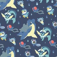 Water Pokemon Pattern vector