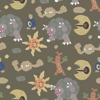 Rock Pokemon Pattern vector