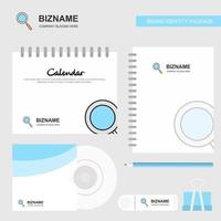 Search Logo Calendar Template CD Cover Diary and USB Brand Stationary Package Design Vector Template