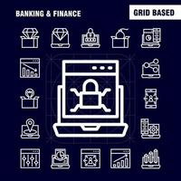 Banking Line Icon Pack For Designers And Developers Icons Of Bank Banking Internet Internet Banking Laptop Security Lock Vector