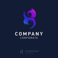 vector de diseño de logotipo de 8 empresas