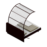 Isometric Bedroom 3D render png