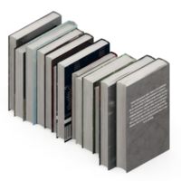 isometrico libri 3d rendere png