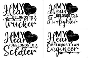 my heart belongs to quotes SVG t shirt valentines SVG bundle vector