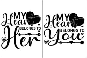 my heart belongs to quotes SVG t shirt valentines SVG bundle vector