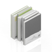 isometrico libri 3d rendere png