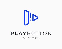 Play Button Media Start Video Player Technology Digital Solution Data Strategy Vector Logo Design