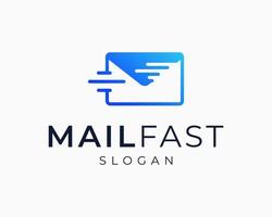 sobre de correo electrónico recibir enviar servicio de velocidad súper rápida entrega urgente diseño de logotipo de vector rápido