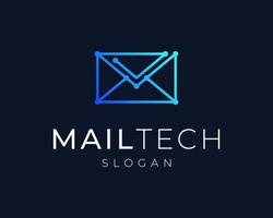 Email Mail Envelope Mailing Technology Digital Network Connection Electronic Vector Logo Design