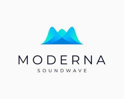 Soundwave Waveform Amplitude Sound Voice Pulse Spectrum Line Wavy Flow Curve Vector Logo Design