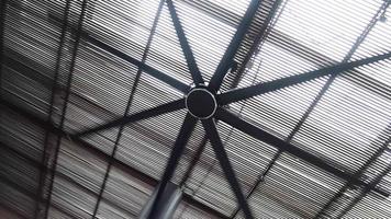 Big industrial ceiling fan in use video