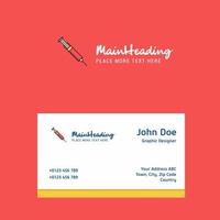 Syringe logo Design with business card template Elegant corporate identity Vector