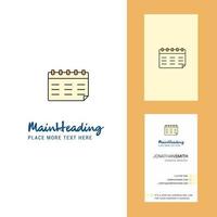 Calendar Creative Logo and business card vertical Design Vector