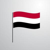 Yemen waving Flag vector