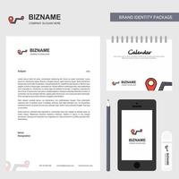 Route Business Letterhead Calendar 2019 and Mobile app design vector template