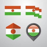 Niger flag design set vector