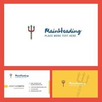 Trident Logo design with Tagline Front and Back Busienss Card Template Vector Creative Design