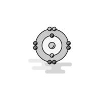 Atoms Web Icon Flat Line Filled Gray Icon Vector