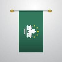 Macau hanging Flag vector