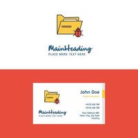 Flat Infected folder Logo and Visiting Card Template Busienss Concept Logo Design vector