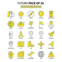 conjunto de iconos de ingeniería amarillo futuro paquete de iconos de último diseño vector