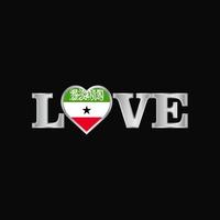 Love typography with Somaliland flag design vector