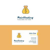 Flat Money bag Logo and Visiting Card Template Busienss Concept Logo Design vector