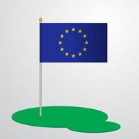 mástil de la bandera de la unión europea vector