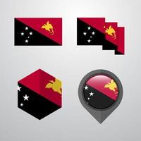 Papua New Guinea flag design set vector