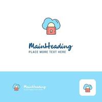 Creative Secure cloud Logo Design Flat color Logo place for Tagline Vector Illustration