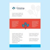 Template layout for Balloons comany profile annual report presentations leaflet Brochure Vector Background