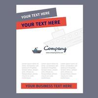 Ship Title Page Design for Company profile annual report presentations leaflet Brochure Vector Background