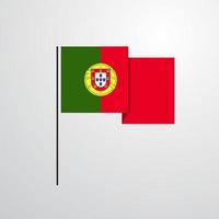 Portugal waving Flag design vector