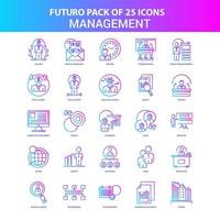 paquete de 25 iconos de gestión de futuro azul y rosa vector