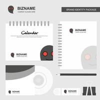 Ghost Logo Calendar Template CD Cover Diary and USB Brand Stationary Package Design Vector Template