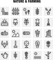 paquete de iconos de línea de naturaleza y agricultura para diseñadores y desarrolladores iconos de granero edificio puerta granja agricultura naturaleza ronda vector de montaña