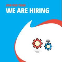 Join Our Team Busienss Company Gear We Are Hiring Poster Callout Design Vector background