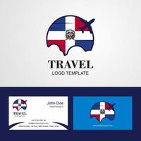 logotipo de la bandera de la república dominicana de viaje y diseño de la tarjeta de visita vector