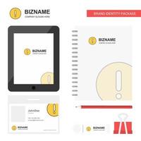 Error Business Logo Tab App Diary PVC Employee Card and USB Brand Stationary Package Design Vector Template