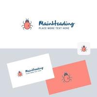 Bug vector logotype with business card template Elegant corporate identity Vector