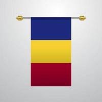 bandera colgante de rumania vector