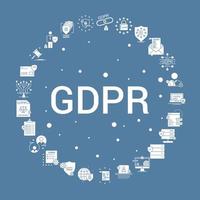 conjunto de iconos de gdpr plantilla de vector de infografía