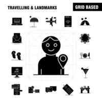 Travelling And Landmarks Solid Glyph Icon for Web Print and Mobile UXUI Kit Such as File Location Map Transport Chat Chatting Text Transport Pictogram Pack Vector