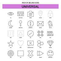 Universal Line Icon Set 25 Dashed Outline Style vector