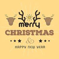 Merry Christmas card with creative design and light background vector