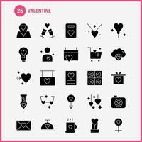 paquete de iconos de glifo sólido de san valentín para diseñadores y desarrolladores iconos de calendario amor san valentín romántico taza de té vector de san valentín romántico